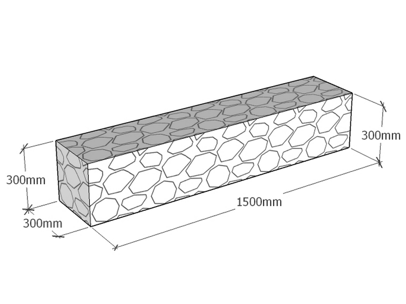 [GabRet1500-300-300-4.5] Retaining 1.5m L x 300mm Thick x 300mm Tall 4.5mm