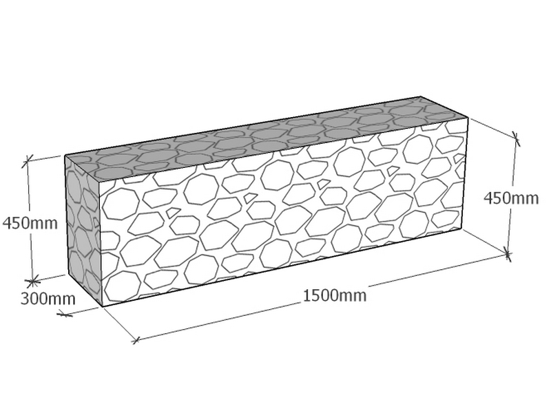 [GabRet1500-300-450-4.5] Retaining 1.5m L x 300mm Thick x 450mm Tall 4.5mm