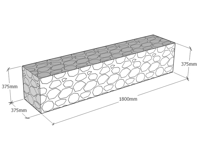 [GabRet1800-375-375-4.5] Retaining 1.8m L x 375mm Thick x 375mm Tall 4.5mm