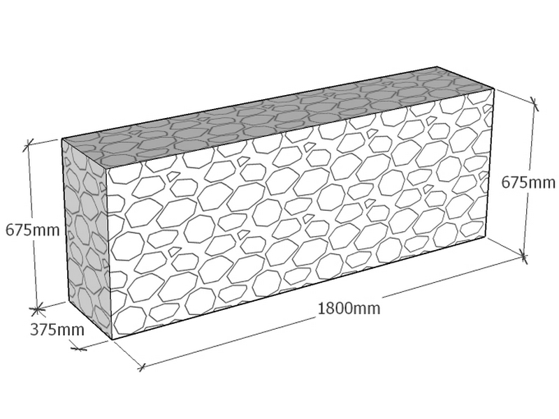 [GabRet1800-375-675-4.5] Retaining 1.8m L x 375mm Thick x 675mm Tall 4.5mm