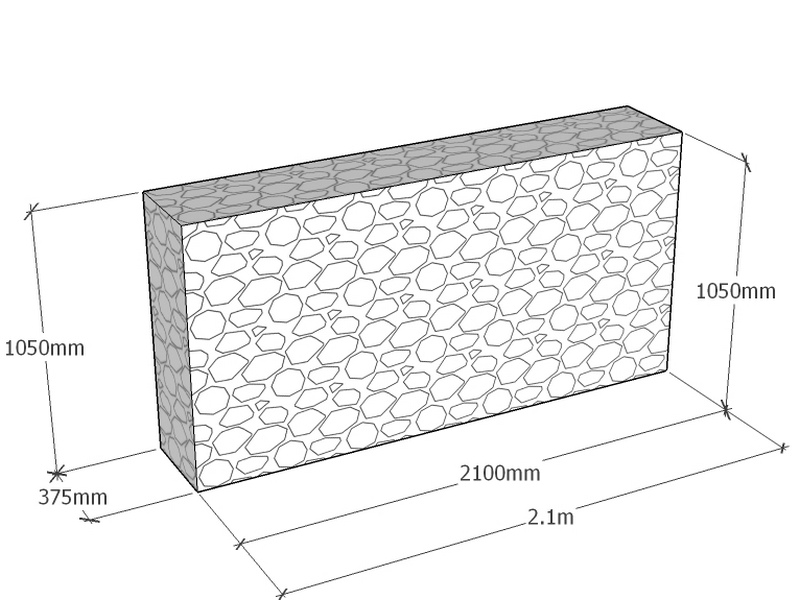 [GabRet2100-375-1050-4.5] Retaining 2.1m L x 375mm Thick x 1050mm Tall 4.5mm