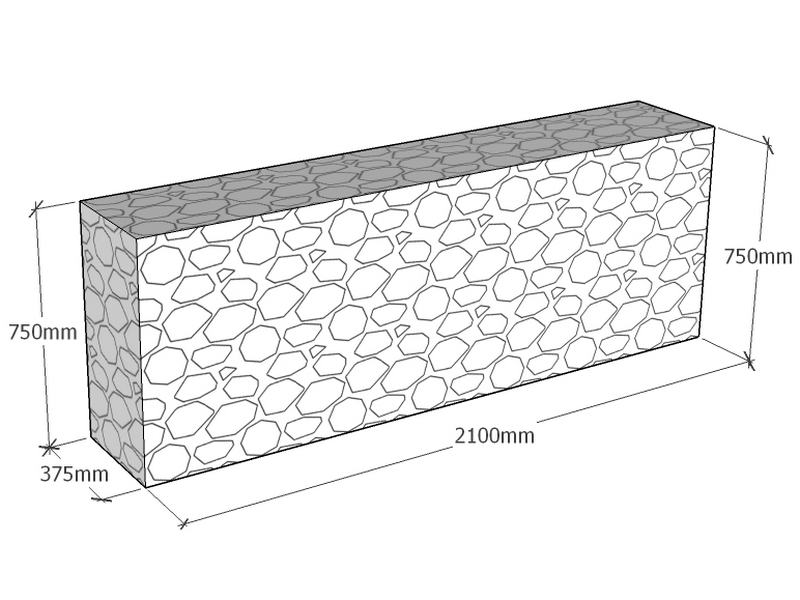 [GabRet2100-375-750-4.5] Retaining 2.1m L x 375mm Thick x 750mm Tall 4.5mm