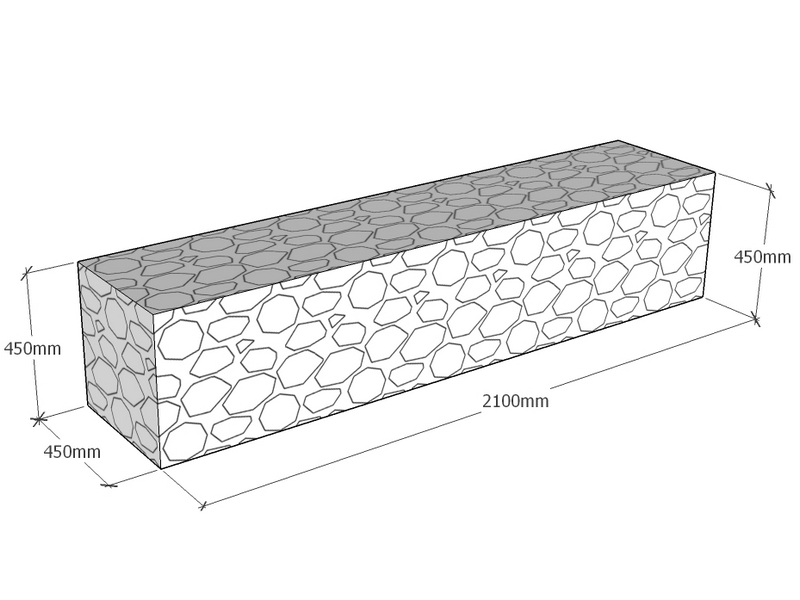 [GabRet2100-450-450-4.5] Retaining 2.1m L x 450mm Thick x 450mm Tall 4.5mm