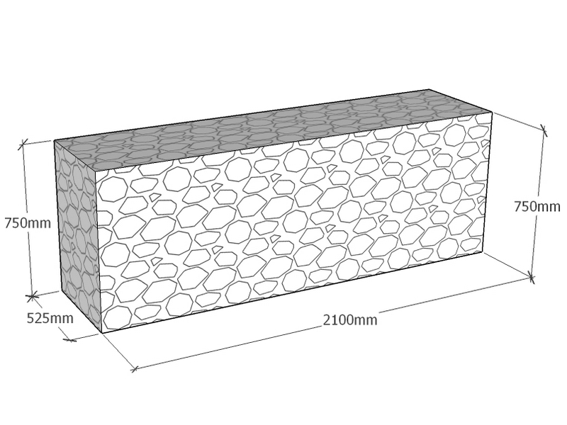 [GabRet2100-525-750-4.5] Retaining 2.1m L x 525mm Thick x 750mm Tall 4.5mm